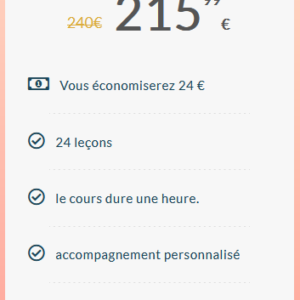 Pack d'argent - 12 € / h